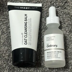 The Inkey List Oat cleanser and The Ordinary Niacinimide